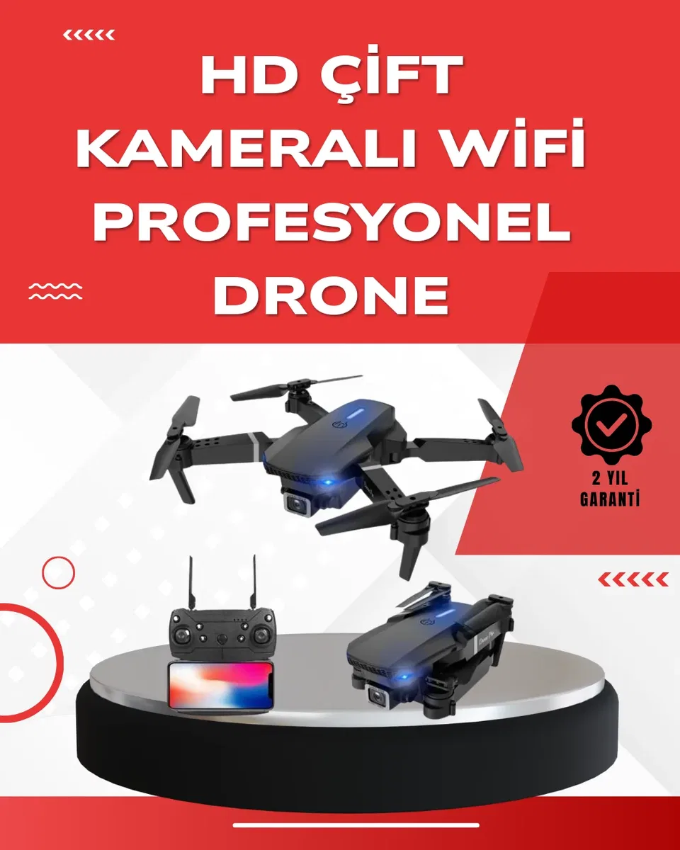 2. 4G 4CH Katlanabilir Drone 100 Metre Uçuş Mesafeli