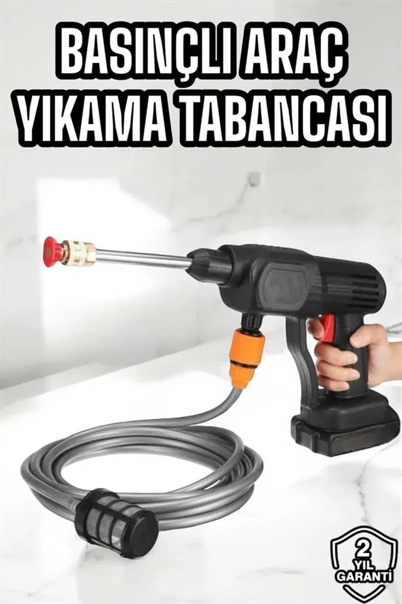 Yeni Nesil Araç Yıkama Şarjlı Tabancası Basınçlı Su Hazneli görsel 2
