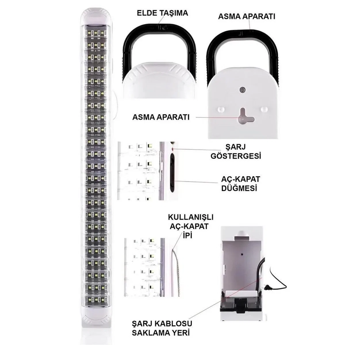 Ledpoint Lp-6069 Akülü 69 Led Şarjlı Işıldak görsel 4