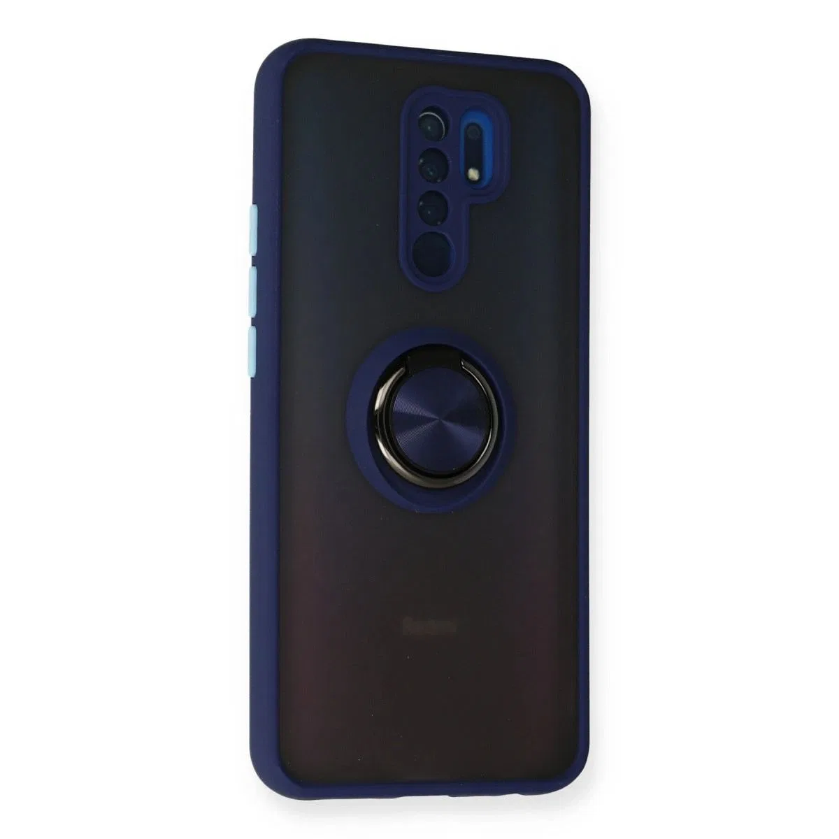 Xiaomi Redmi 9 Kılıf Montreal Yüzüklü Silikon Kapak - Lacivert görsel 2
