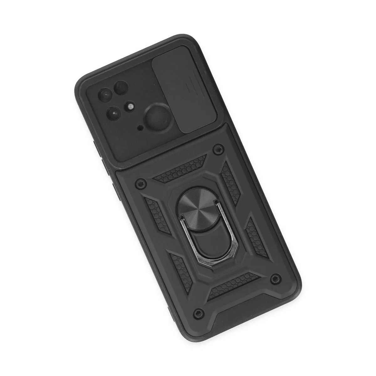 Xiaomi Redmi 10c Kılıf Pars Lens Yüzüklü Silikon - Siyah görsel 3