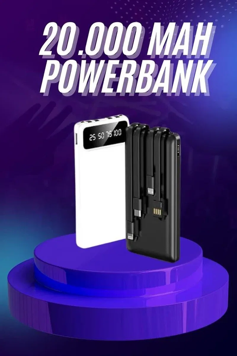 Powerbank 20. 000 MAH Hızlı Şarj Özellikli Taşınabilir USB Girişli görsel 2
