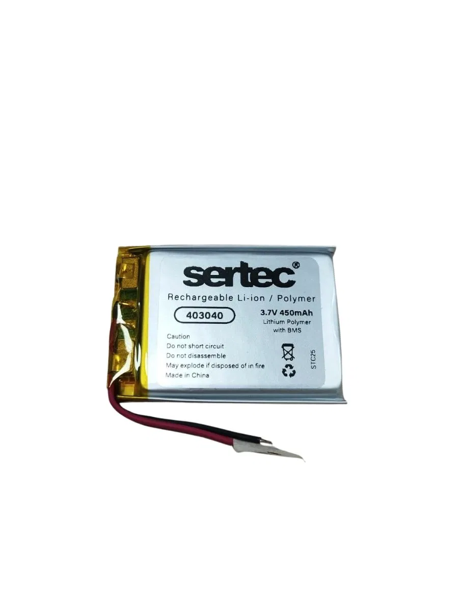 Sertec 403040 3. 7v 450 Mah Li-polymer Pil (devreli/1. 5a)