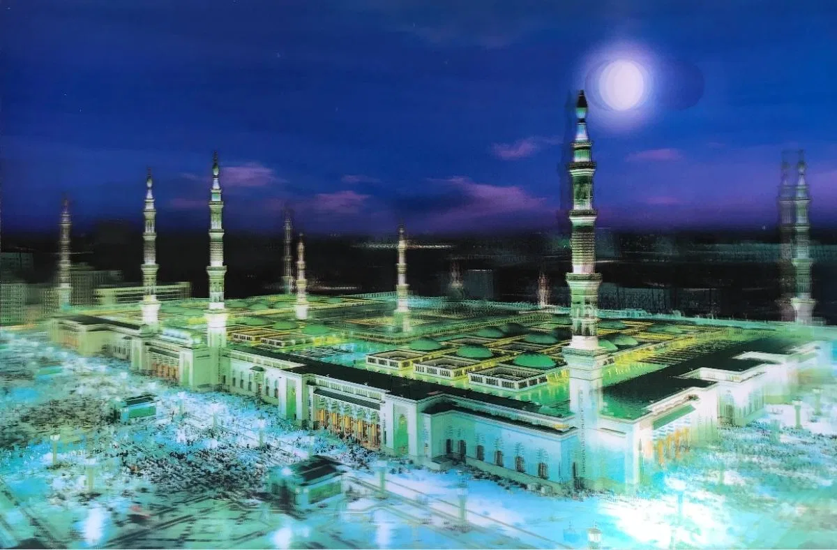 Mescid-i Nebevi Duvar Tablosu Resmi - İslami Hediye Seçeneği 40x60 Cm görsel 2