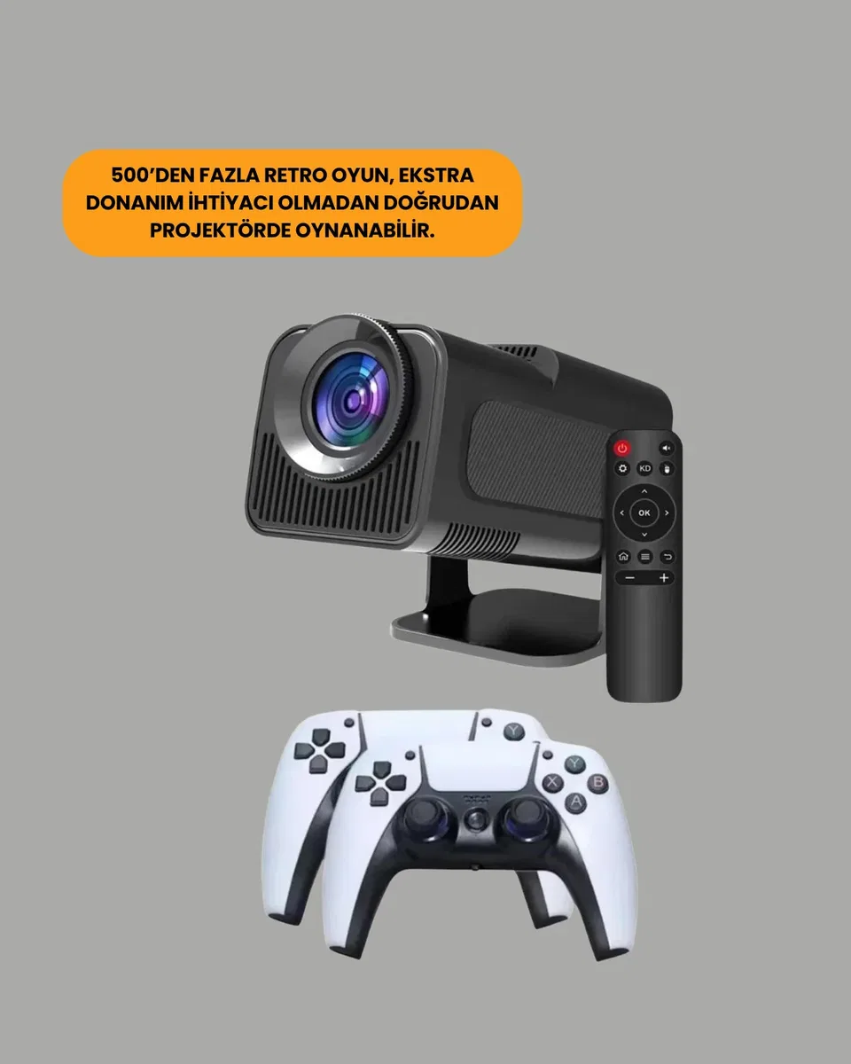 1. 5 KG Ağırlığında, 4500 Retro Oyunlu Multimedya Projektör Yeni Nesil görsel 4