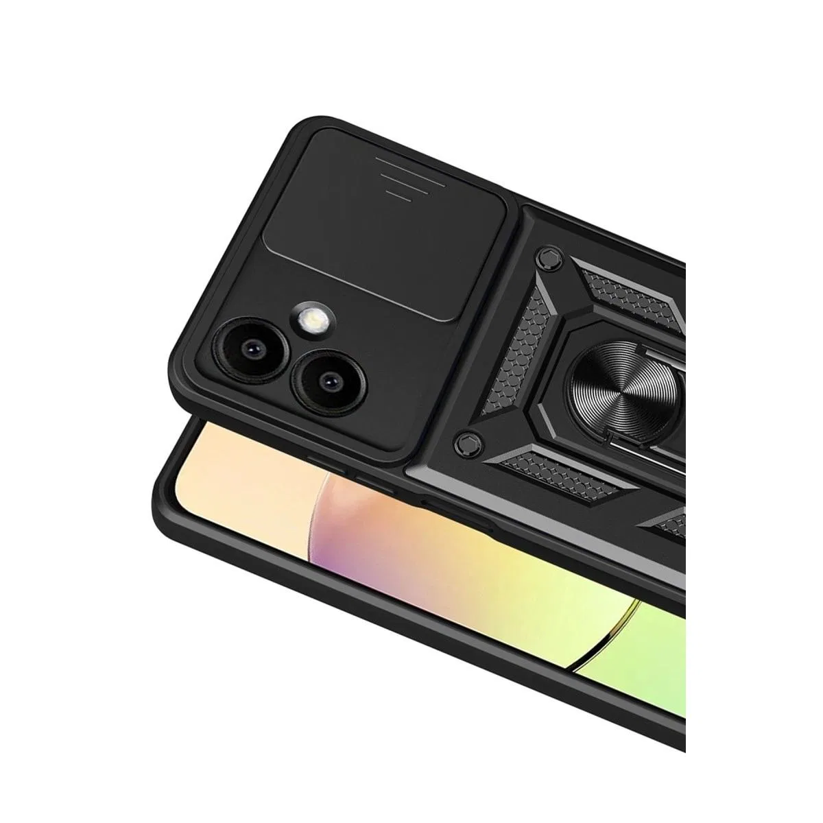 Samsung Galaxy A07 4g Pars Lens Yüzüklü Silikon - Siyah görsel 2