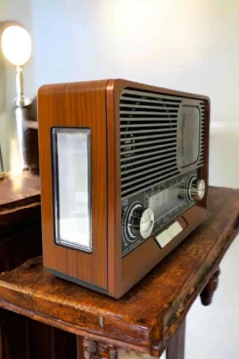 Ahşap Görünümlü Retro Bluetooth Radyo Usb, aux Ve Sd Kart Girişli görsel 4