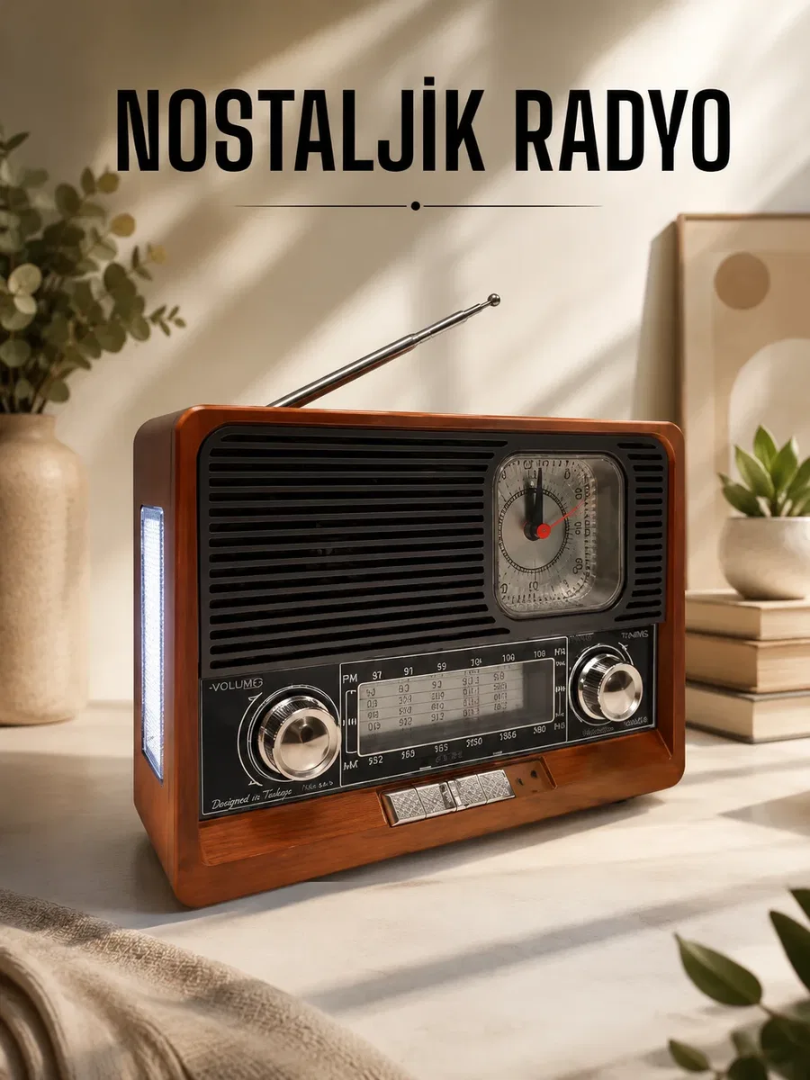 Nostaljik Radyo USB, AUX Ve SD Kart Girişli Bluetooth Bağlantılı