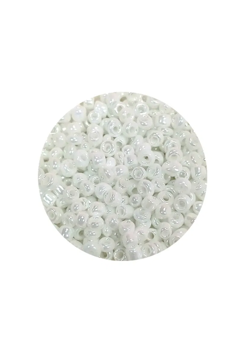 Dökme Cam Kum Boncuk (8/0) 3 mm - 60 Gram - Parlak Beyaz - BNC194 görsel 2