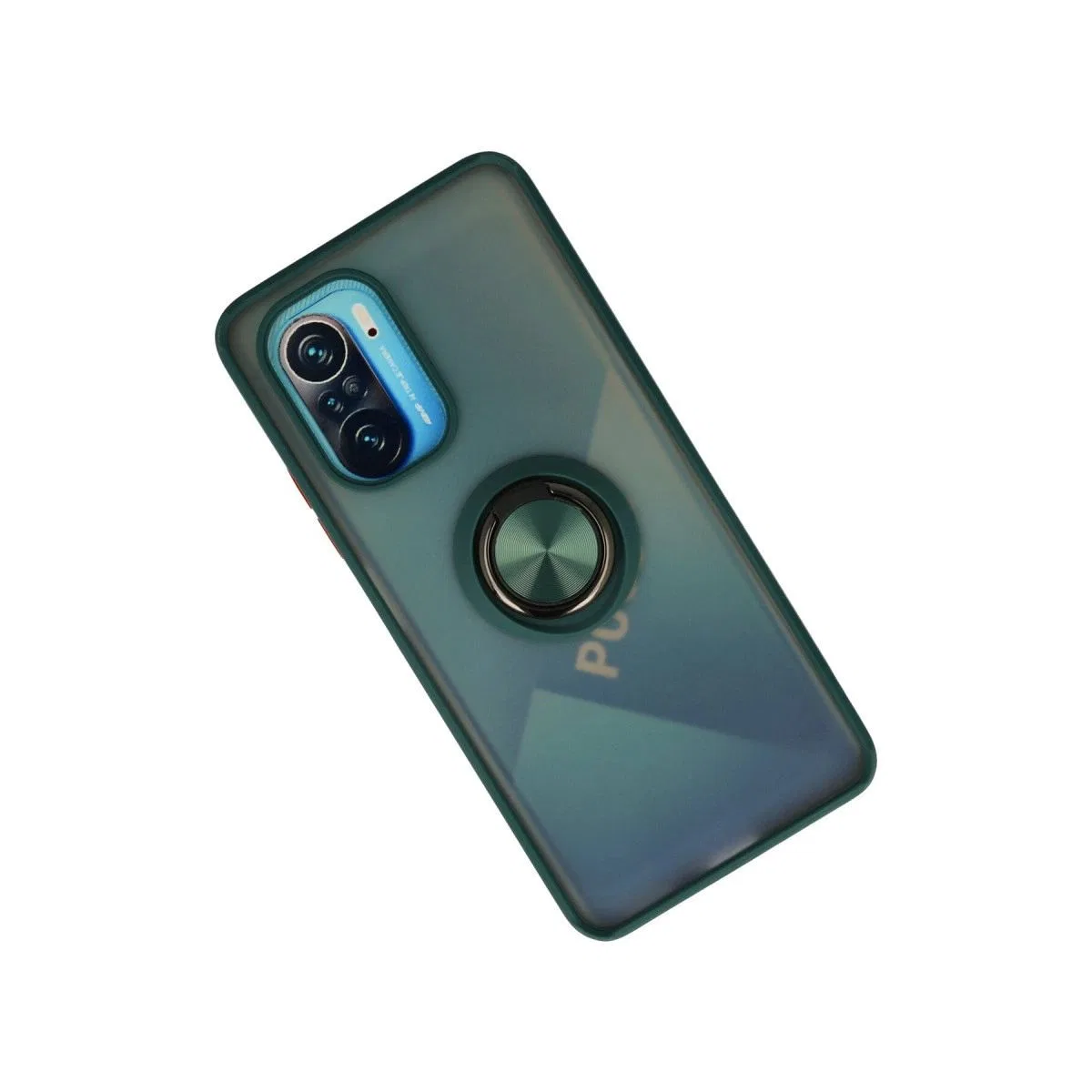 Xiaomi Redmi K40 Kılıf Montreal Yüzüklü Silikon Kapak - Yeşil görsel 2