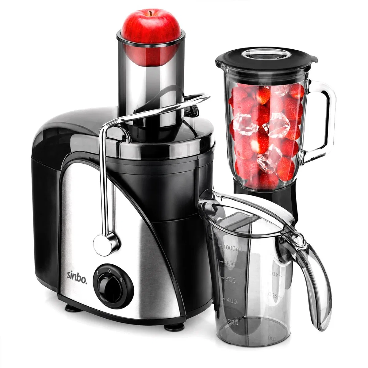 600W Katı Meyve ve Sebze Sıkacağı Blender Seti 1000 ml görsel 2