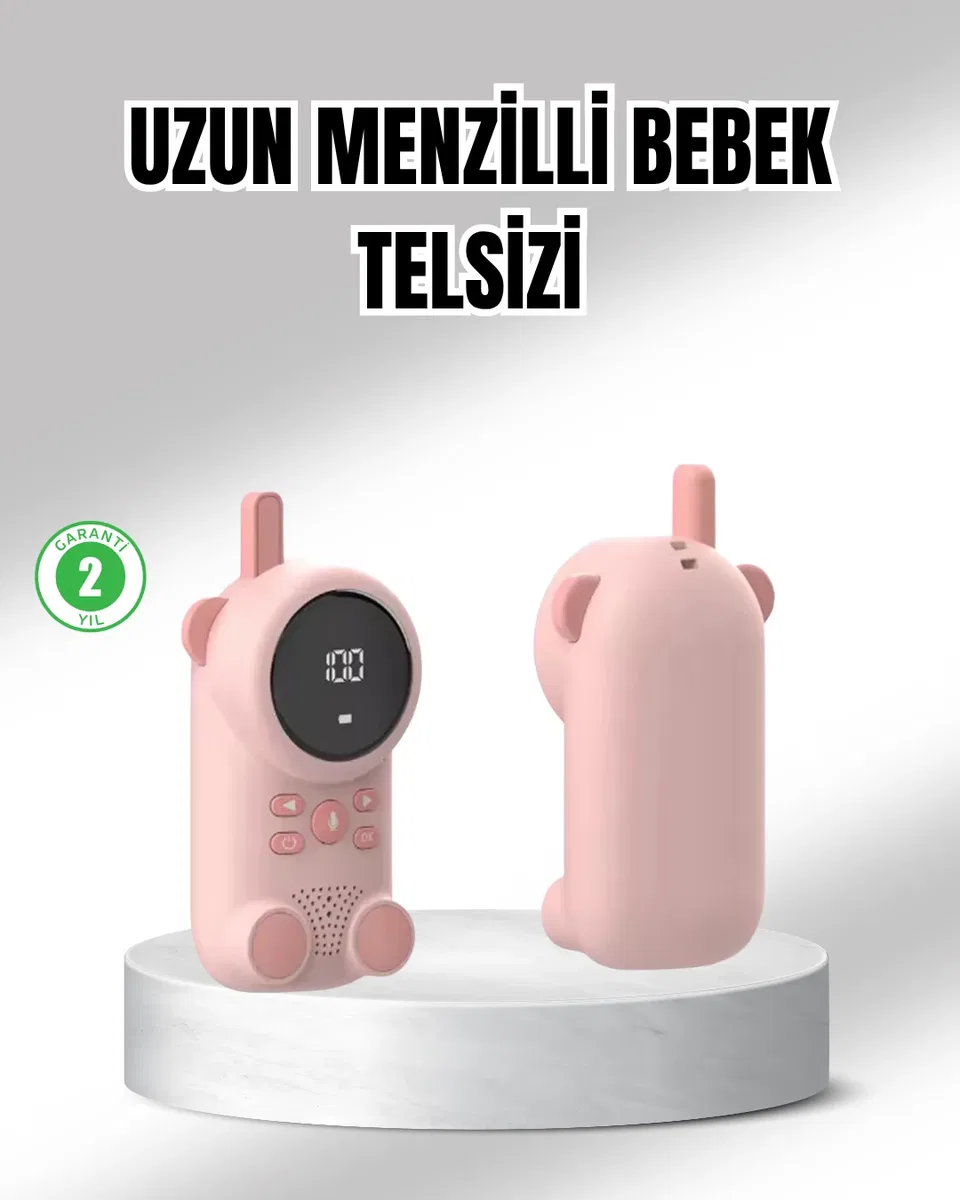 Uzun Menzilli Bebek Telsizi 1-3 Km Çekim 22 K LCD Ekran VOX Şarjlı