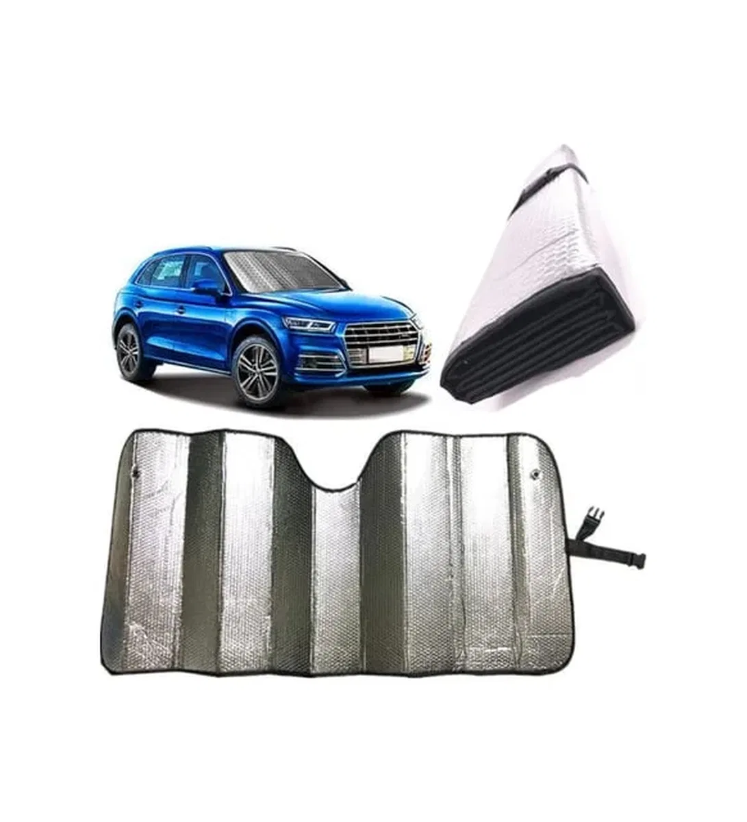 Araç Ön Cam Güneşlik Isı Yalıtımlı Katlanabilir Model Renault Megane Honda Civic Opel Astra Ford Focus görsel 5
