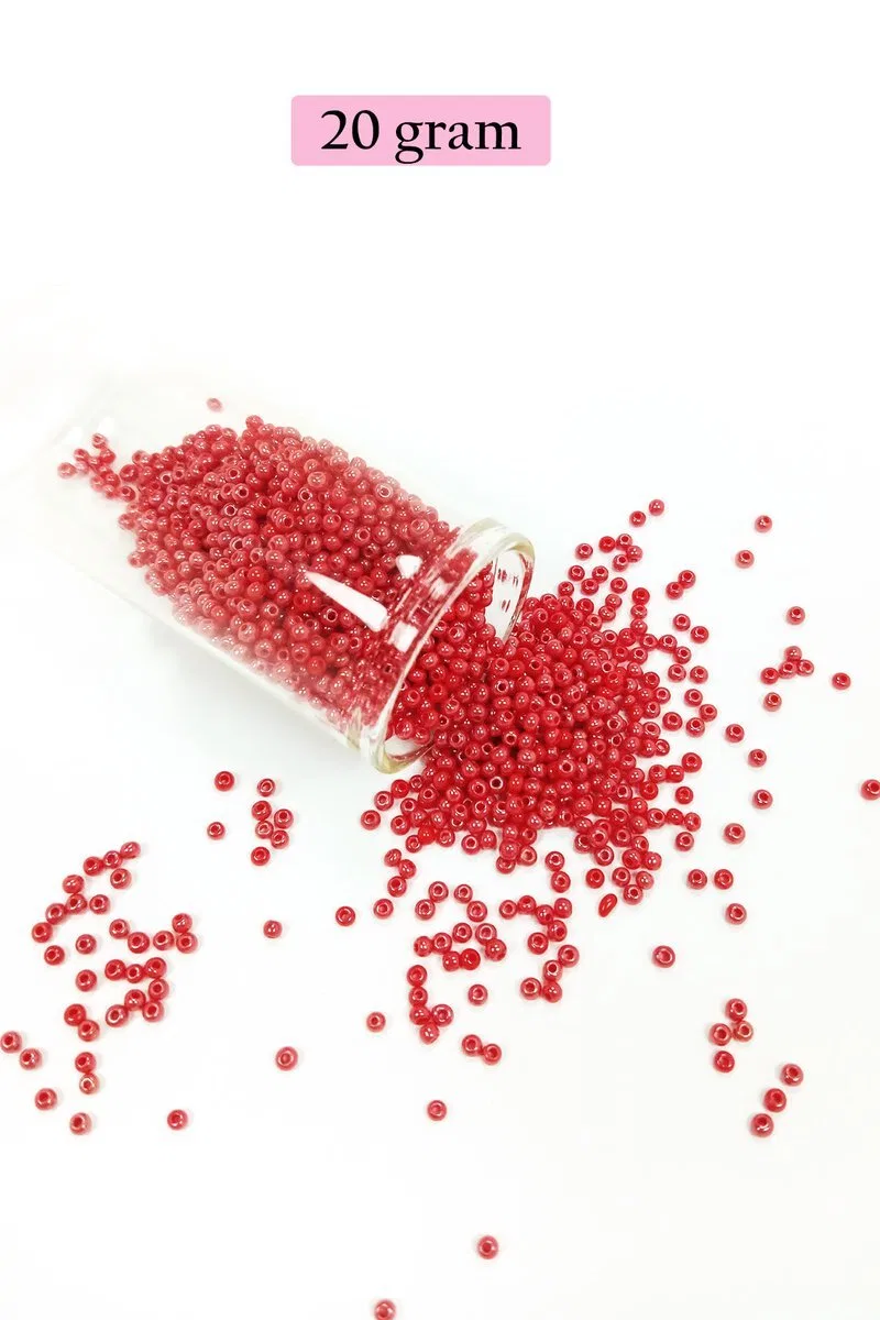 Dökme Cam Kum Boncuk (11/0) 2 mm - 4 Renk - Toplam 80 Gram - BNC399 görsel 4