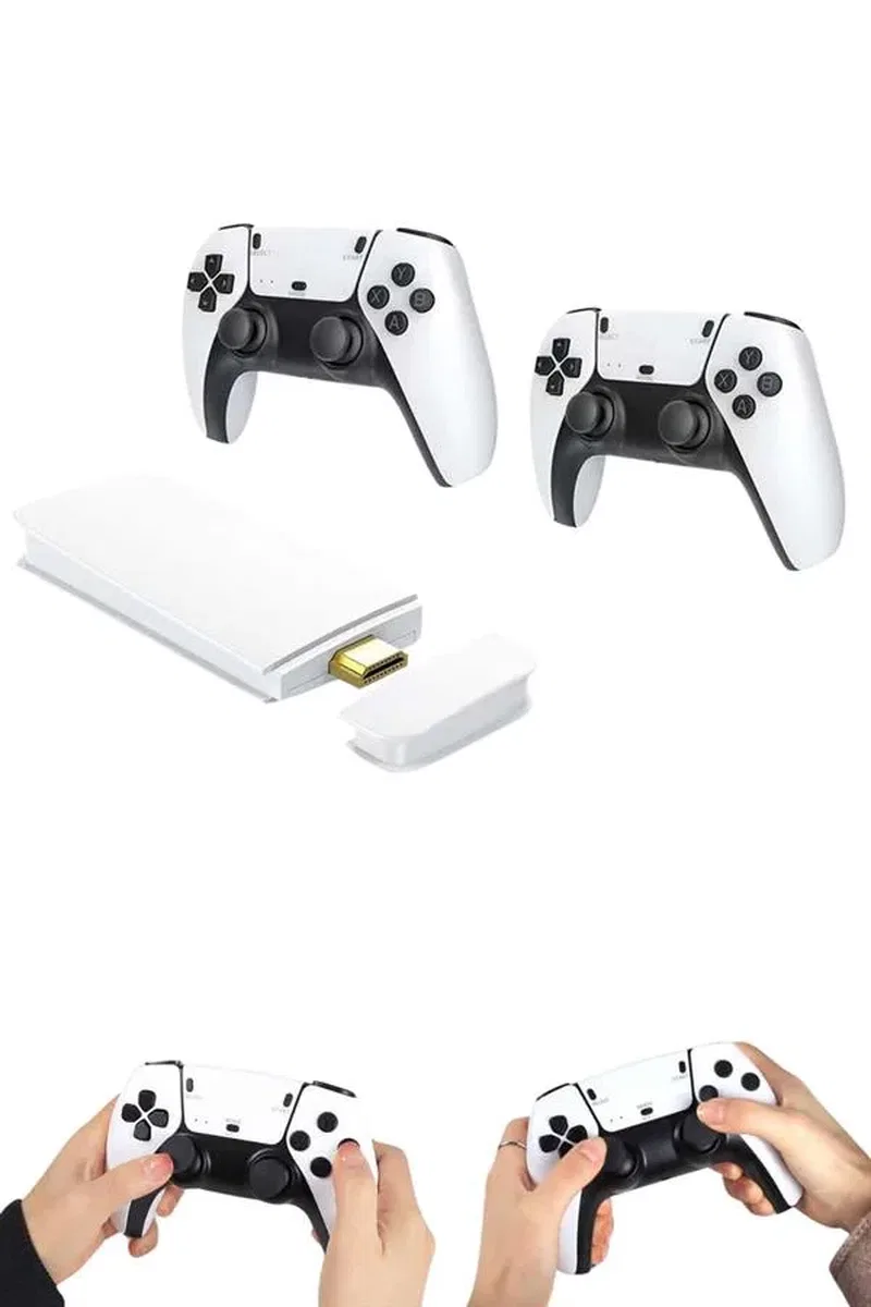 Çift Oyun Kollu 4K HD Ekran Nostaljik 20. 000 Oyunlu Beyaz Game Stick görsel 3