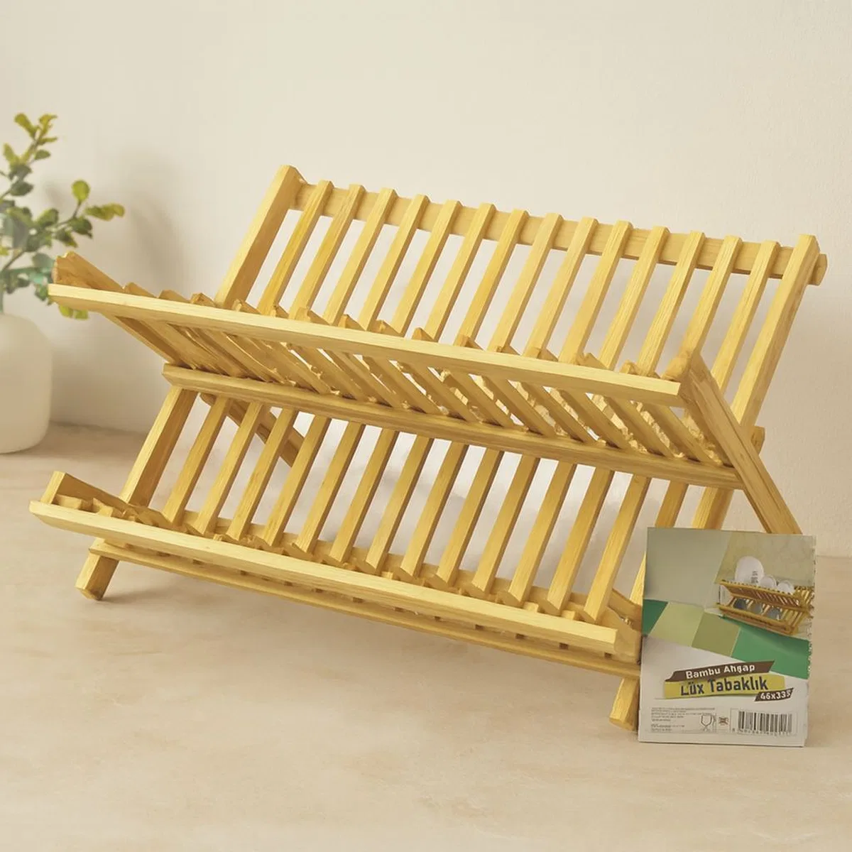 Bambu Tezgah Üstü Bulaşıklık ve Tabaklık 46x33 cm