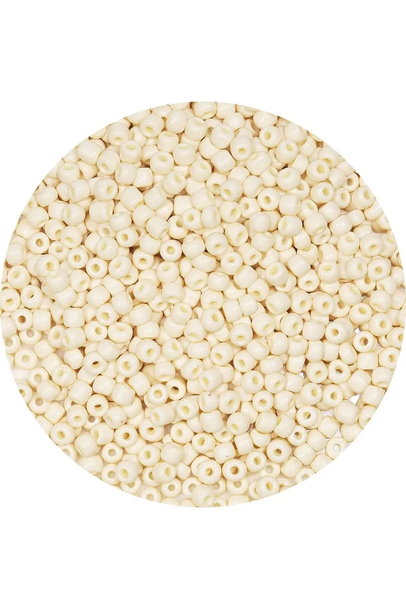 Beyaz Renk 4 mm Yaklaşık 220 adet/20 gram Cam Boncuk Oya Yazma Bileklik ve Kolye görsel 3