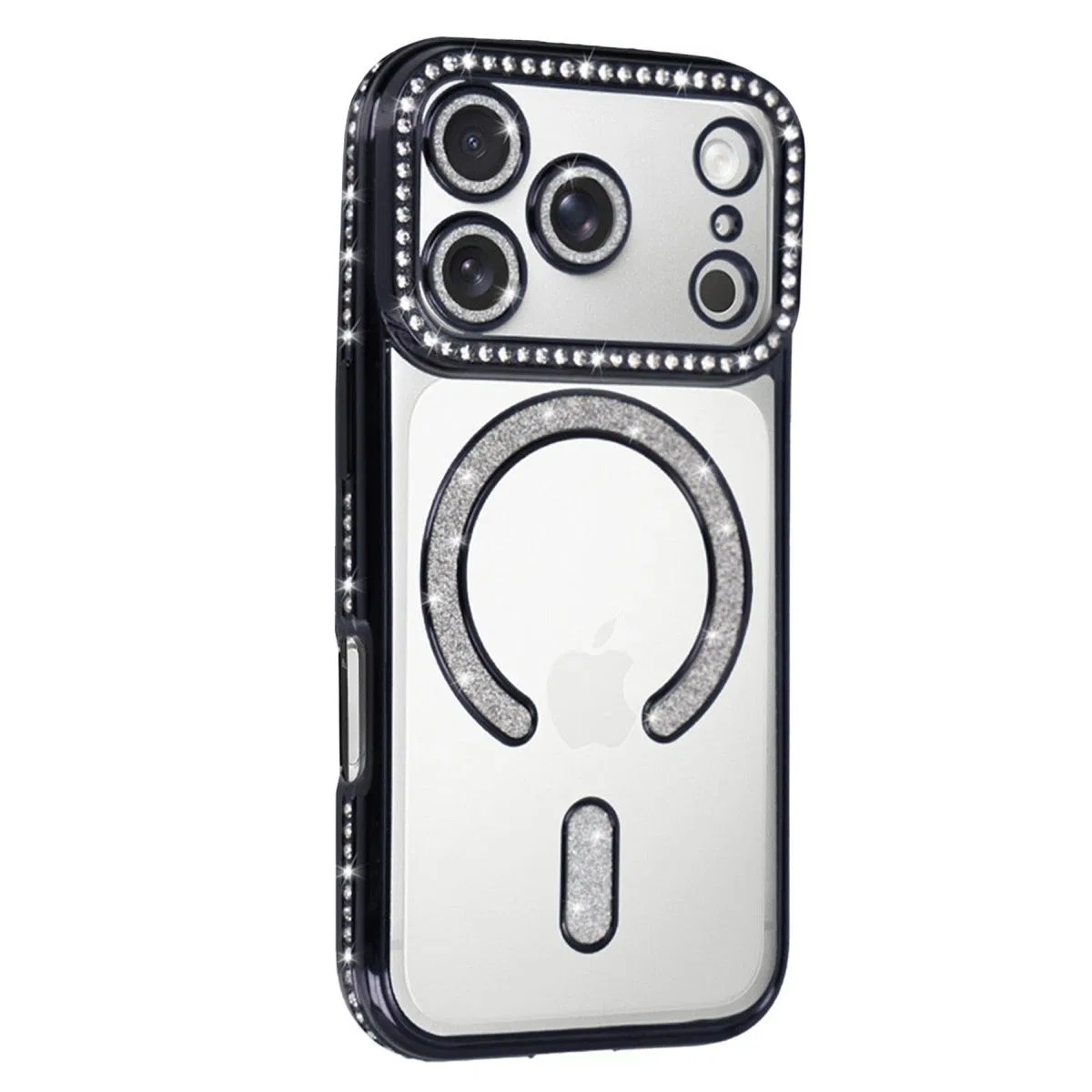 Apple İphone 17 Pro Joke Simli Magneticsafe Kılıf - Siyah görsel 2