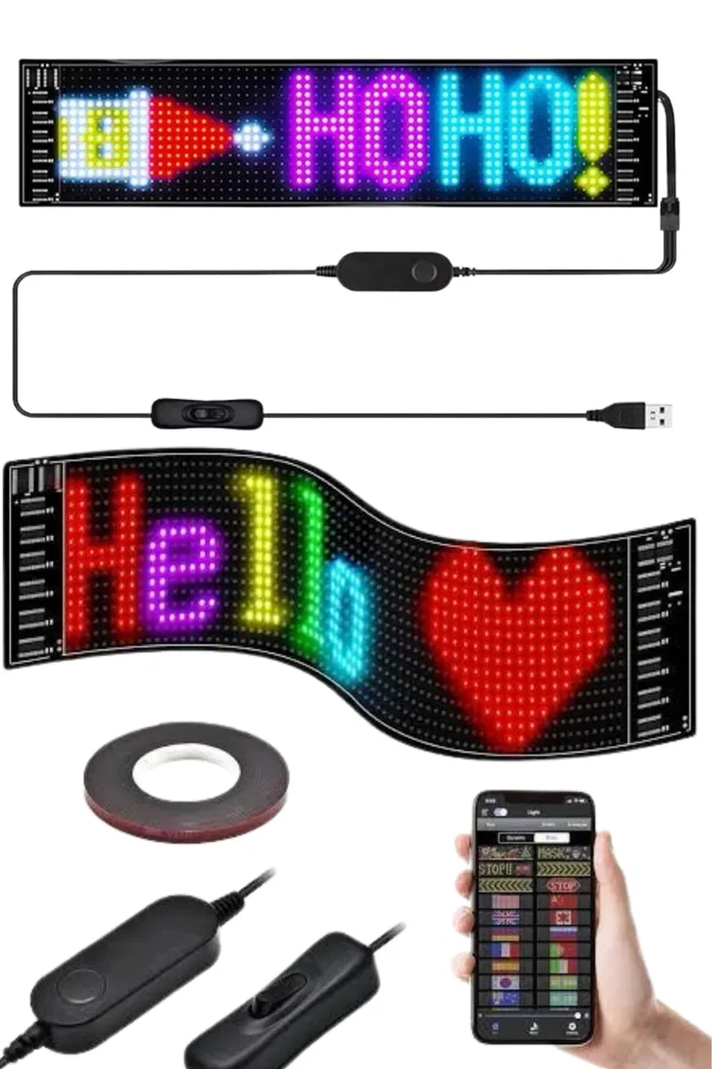 Matrix Led 16x192 Cama Yapışan Telefon Kontrollü Panel Dijital Ekran Kumandalı görsel 3