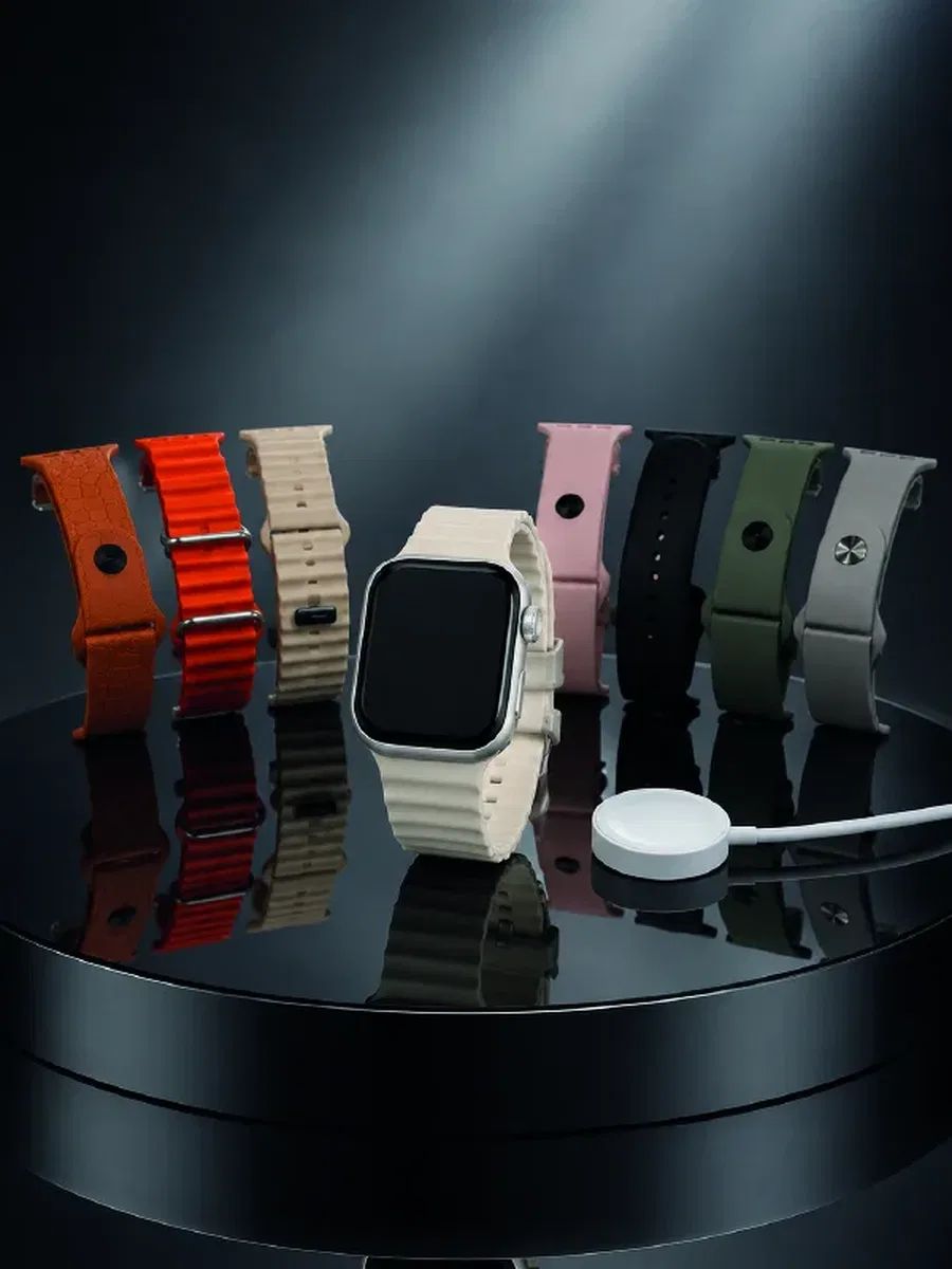 7'li Kordon Setli Akıllı Saat Bluetooth Görüşme Bildirim Destekli Çok Fonksiyonlu Smart Watch görsel 2