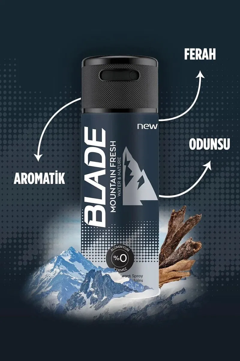 2 Adet Mountain Fresh Erkek Deodorant 150ml Leke Bırakmaz görsel 5