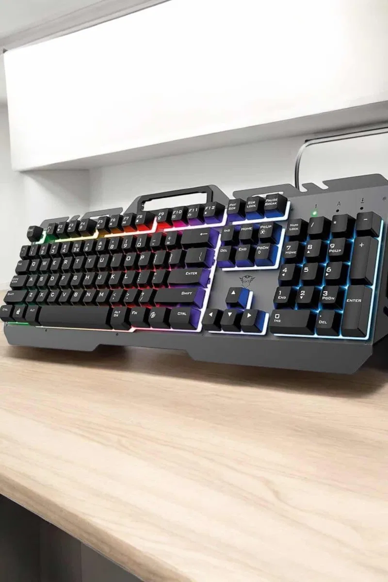 Q Klavye RGB Işıklı Klavye Ve Mouse Seti Kablolu Mouse Hediyeliş görsel 3