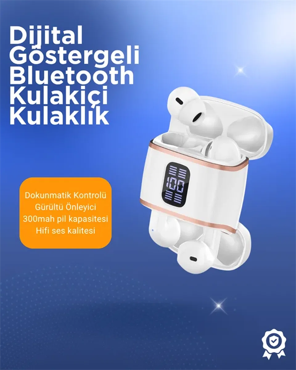 Bluetooth 5. 3 Kulaklık – Kulakiçi, ANC+ENC, 4 Adet Set, Dijital Göstergeli görsel 2