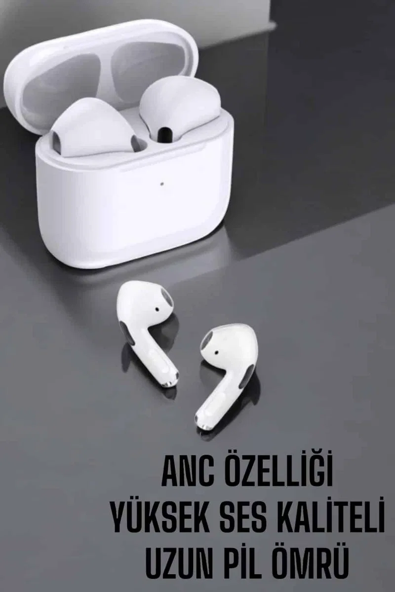 Beyaz Yeni Nesil Pro Bluetooth Kulaklık Yüksek Ses Kaliteli ANC Özelliği görsel 2