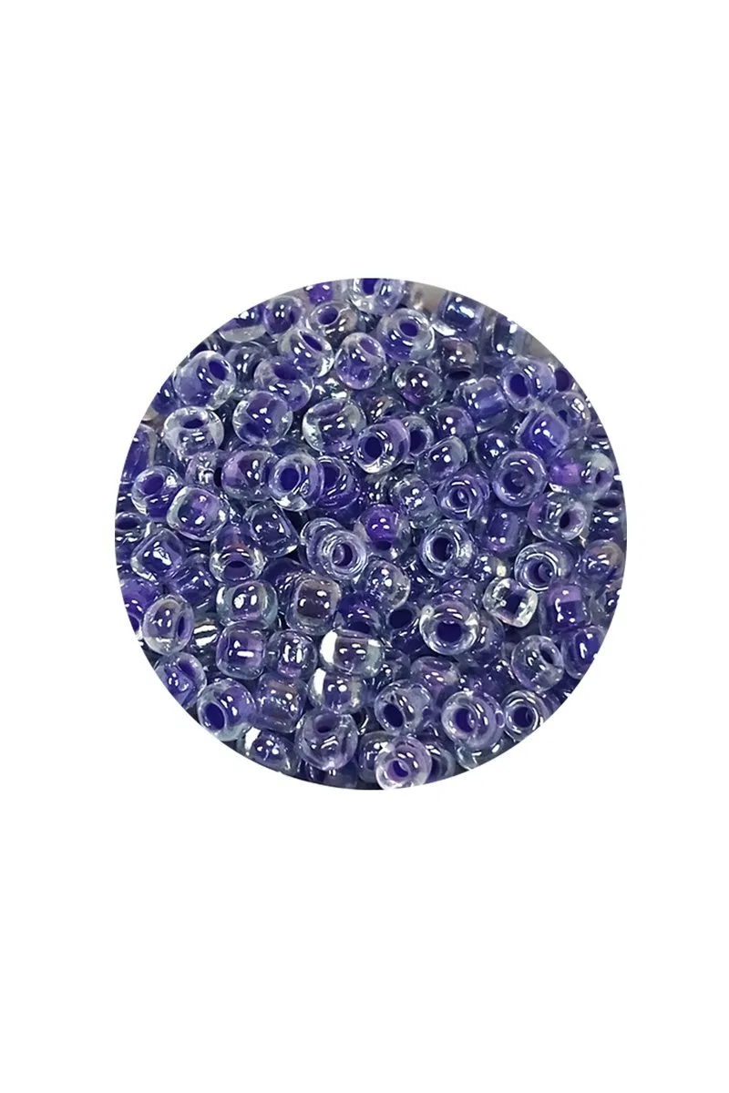 Dökme Cam Kum Boncuk (8/0) 3 mm - 20 Gram - Şeffaf Mor Beyaz - BNC181 görsel 2
