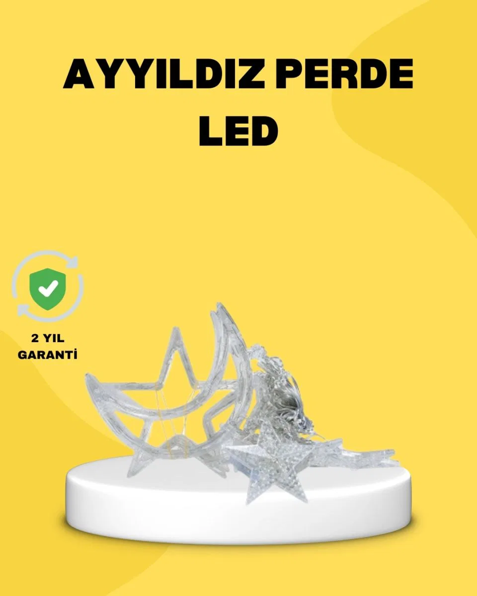 126 Led’li Yıldız Ay Perde Işık Prizden Çalışan Dekoratif Aydınlatma