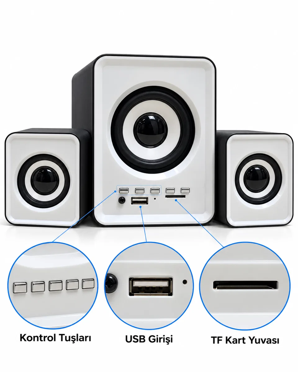 Bluetooth Özellikli Mini Dijital Hoparlör Seti görsel 4