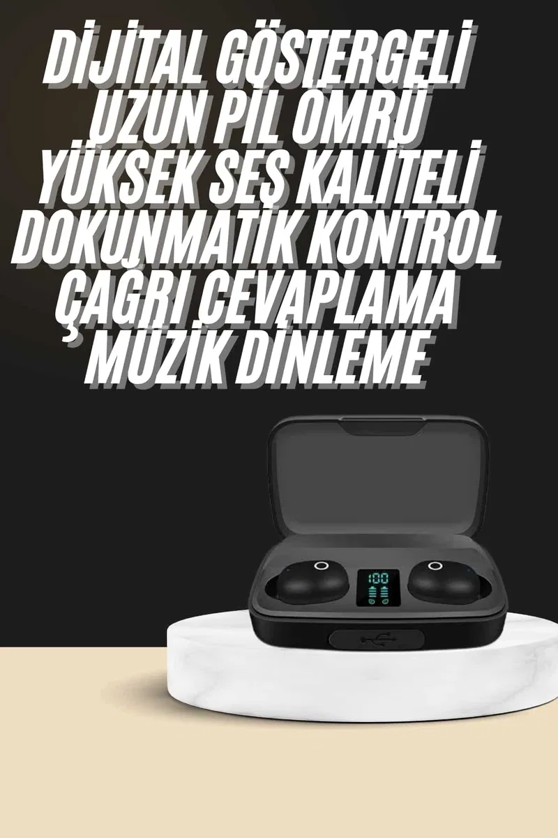 Kablosuz Dijital Göstergeli Çağrı Cevaplayabilen TWS 5. 0 Bluetooth Kulaklık görsel 2