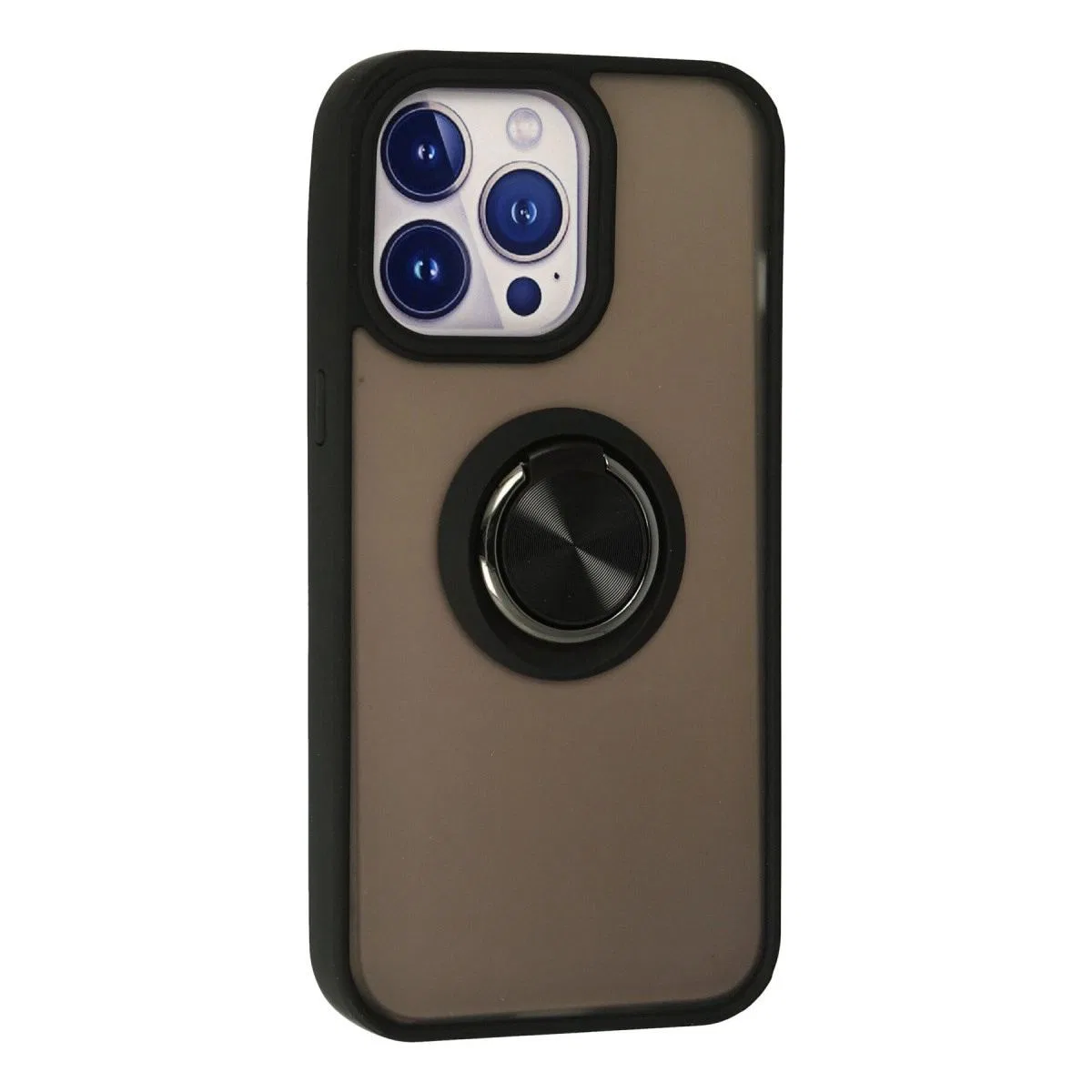 Apple İphone 13 Pro Max Kılıf Montreal Yüzüklü Silikon Kapak - Siyah görsel 3