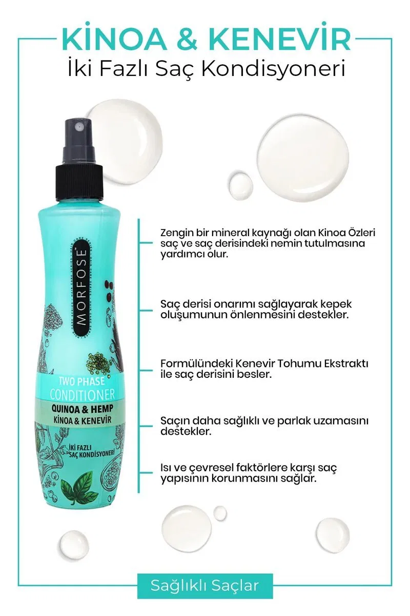 Çift Fazlı Kinoa & Kenevir Kondisyoner Fön Suyu 240 ML - mrfs görsel 4