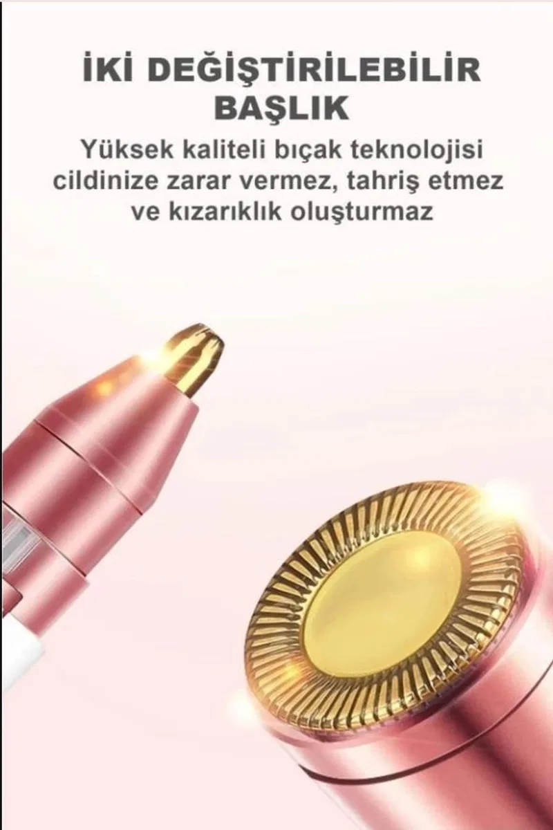 Çift Başlıklı Epilasyon Yüz Çene Işıklı Kıl Tüy Alma Mini Cep Epilasyonu görsel 2