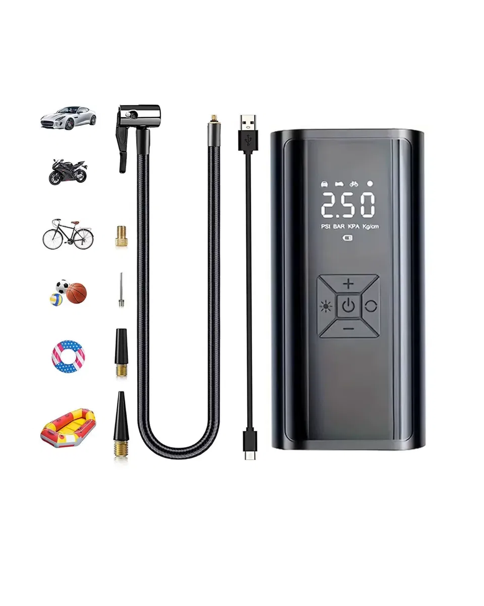 Dijital Lastik Pompası Kablosuz Hava Basma Cihazı Powerbank Destekli görsel 4