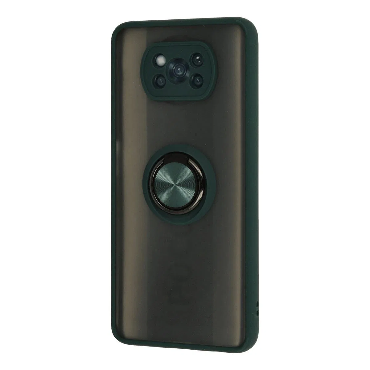 Xiaomi Pocophone X3 Kılıf Montreal Yüzüklü Silikon Kapak - Yeşil görsel 2