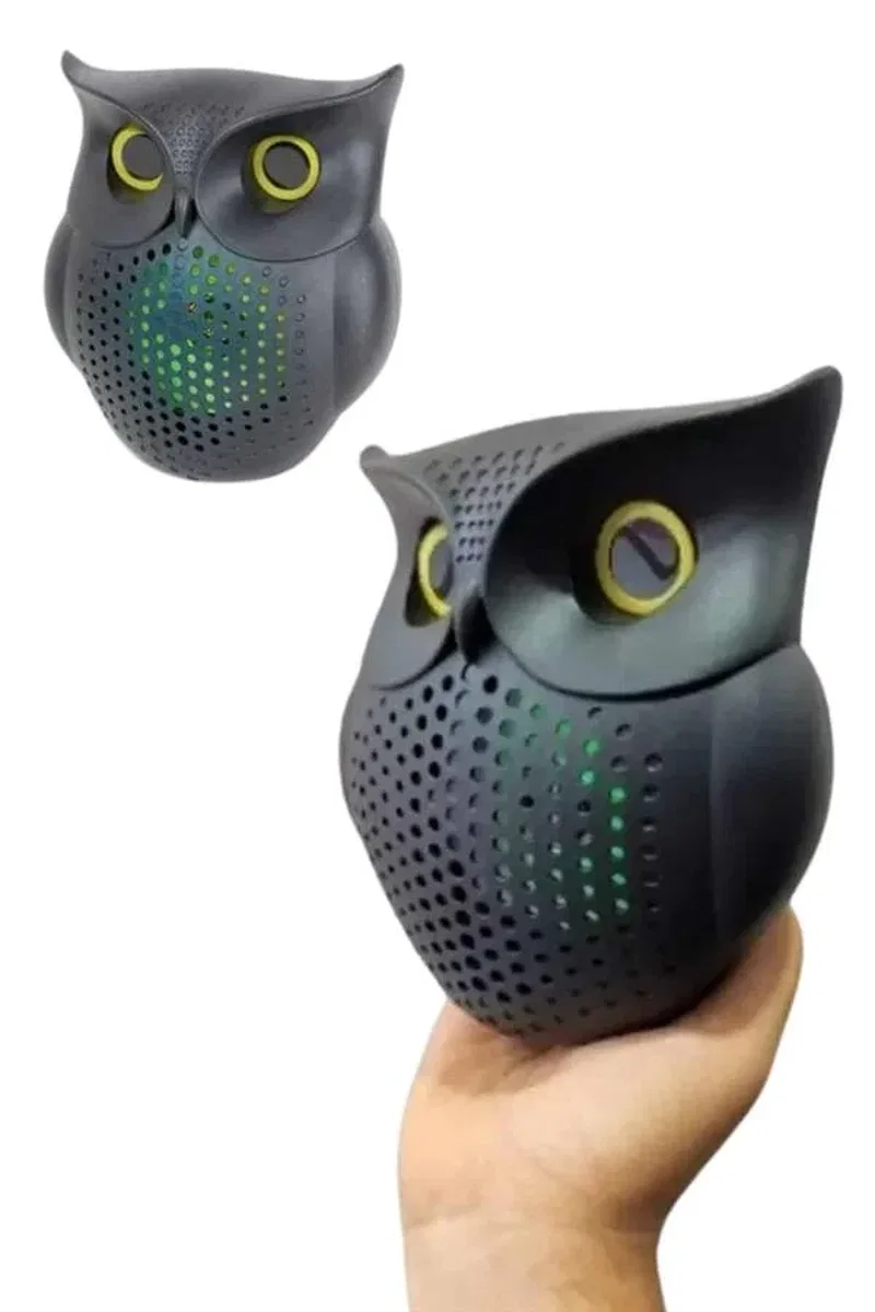 Siyah Bluetooth Hoporlör Baykuş Speaker Bluetooth 5. 0 Bağlantılı görsel 3