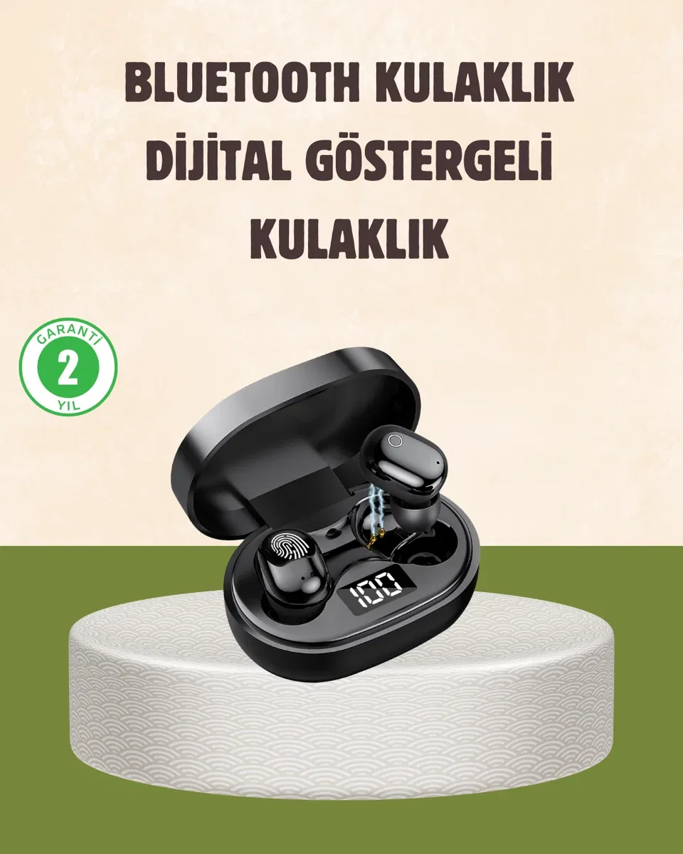 LED Ekranlı Şarjlı Kablosuz Kulak İçi Kulaklık