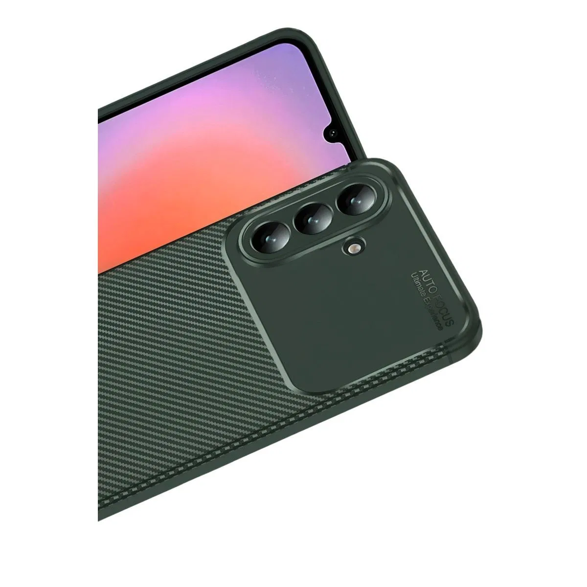 Samsung Galaxy S26 Plus Auto Focus Karbon Kapak - Koyu Yeşil görsel 2