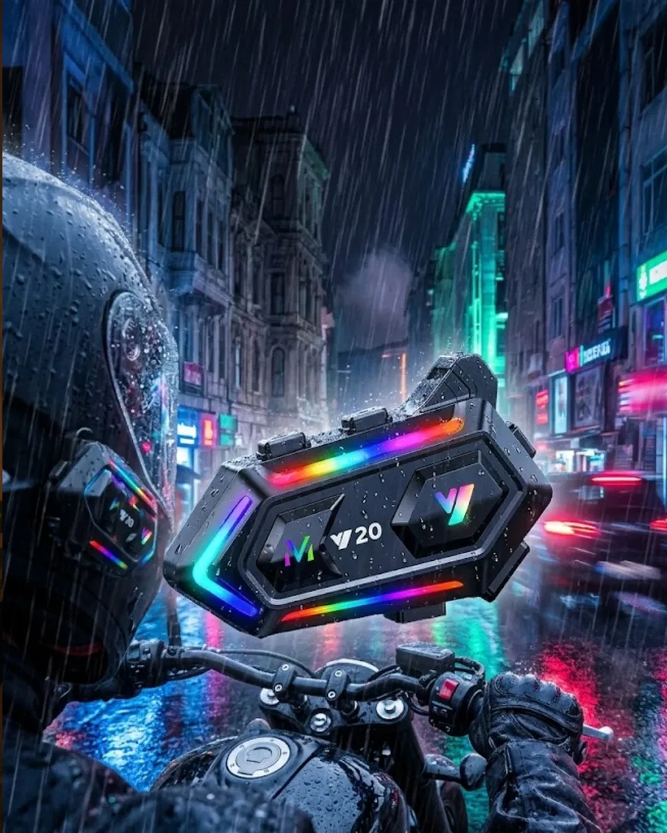 Bluetooth 5. 3 Motosiklet Kask Intercom Kulaklık 1000 Metre IPX6 Su Geçirmez