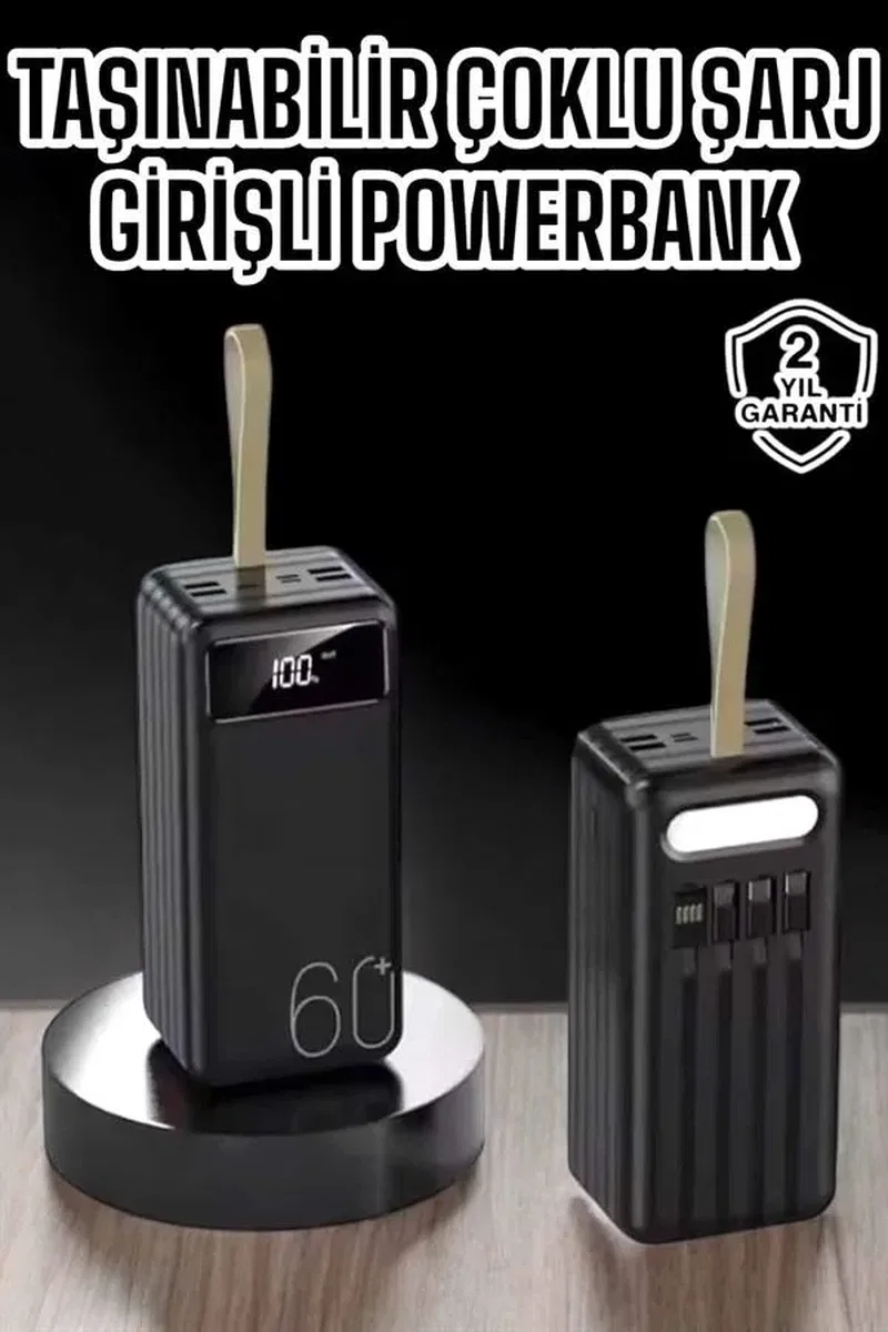 Powerbank 60. 000 MAH 4 Portlu Uzun Şarj Süreli Dijital Göstergeli görsel 2