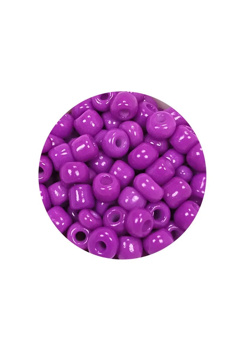 Dökme Cam Kum Boncuk Büyük Boy (6/0) 4 mm - 20 Gram - Koyu Eflatun - BNC087 görsel 2