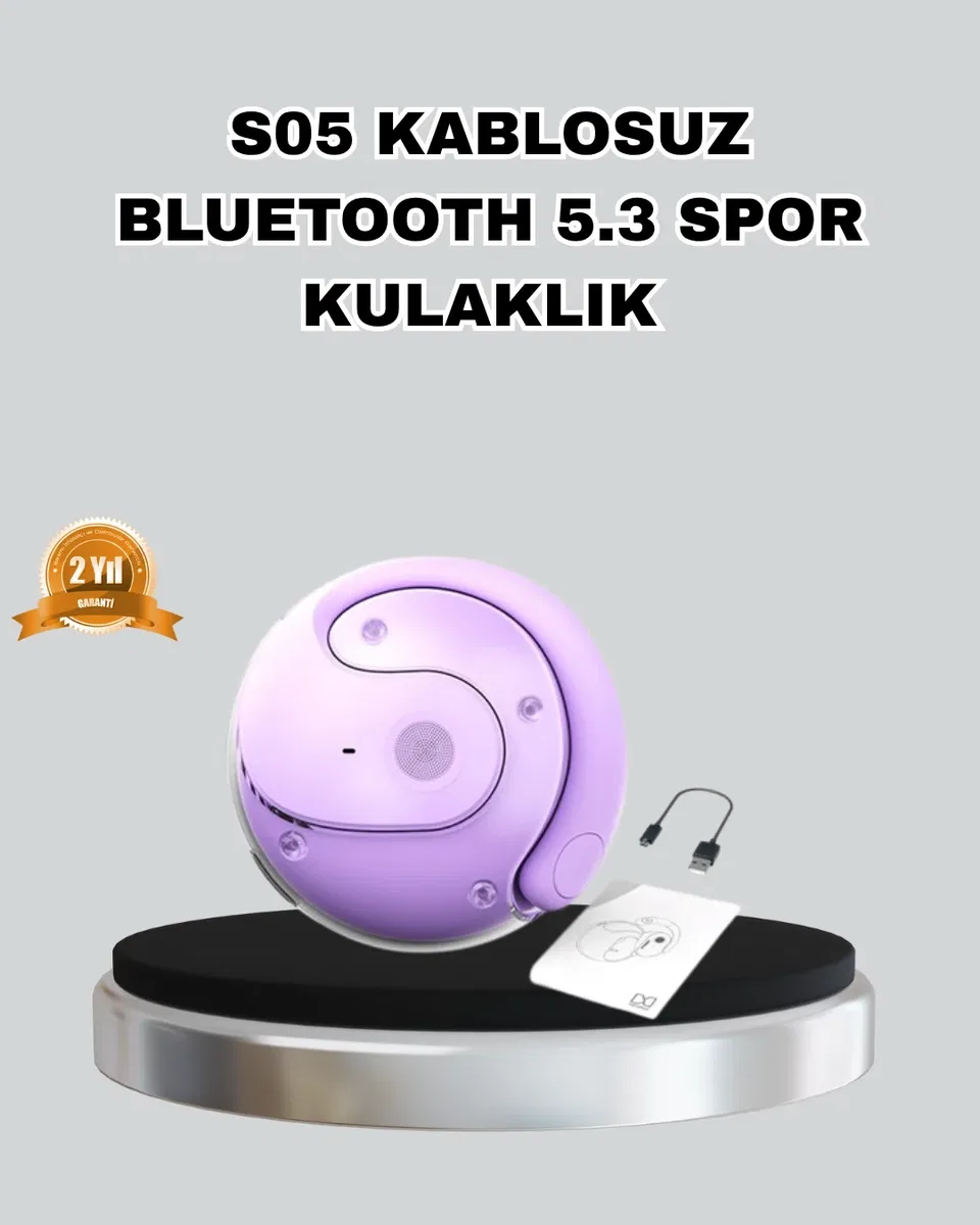 Bluetooth 5. 3 S05 Kablosuz Kulaklık IPX4 Spor Uyumlu Suya Dayanıklı Stereo