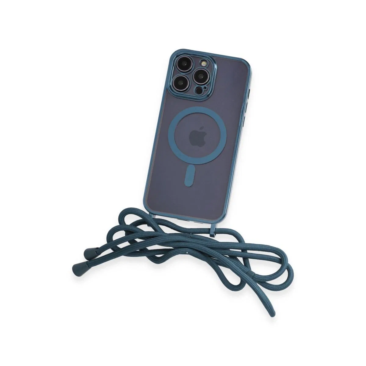 Apple İphone 12 Pro Max Kılıf Divo Lazer Askılı Magsafe Kapak - Sierra Blue görsel 3