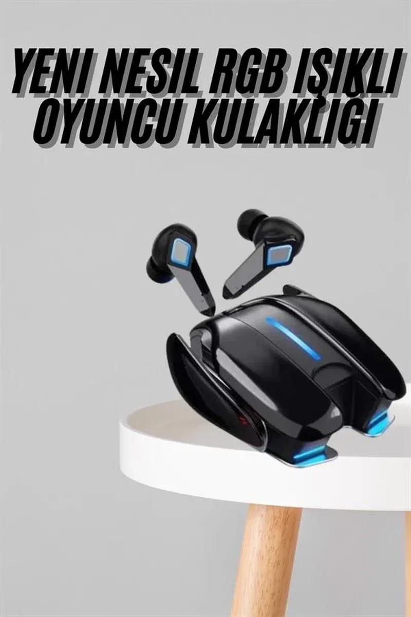 Oyuncu Kulaklığı Bluetooth Kulaklık Kablosuz RGB Işıklı Gamer Kulaklık Gürültü Önleyici görsel 2