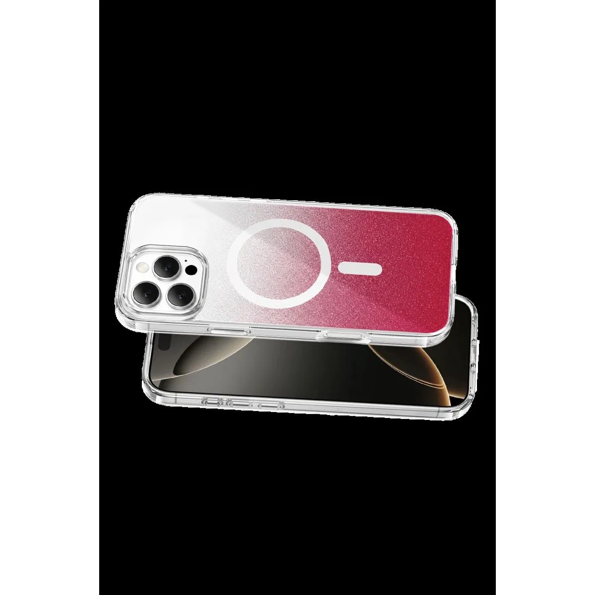 Onegif Apple İphone 16 Pro Max Sora Simli Magsafe Kapak - Kırmızı görsel 3