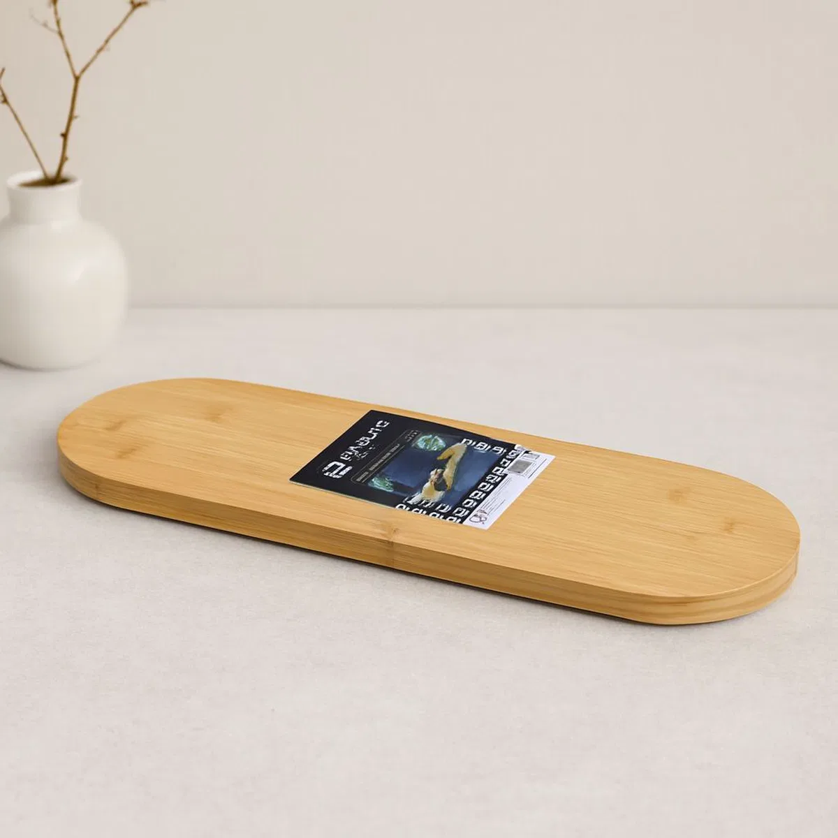 Oval Bambu Ahşap Sunum Tepsisi 15x44x1. 5 cm (1 cm Ayaklı)