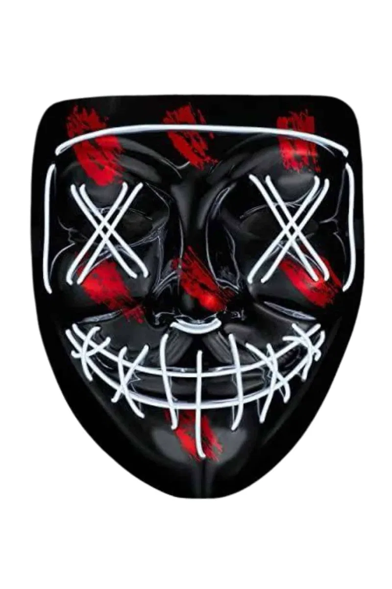 Hallowen Parti Maskesi Neon Led Işıklı Maske 3 Modlu Cadılar Bayramı Maskesi görsel 2