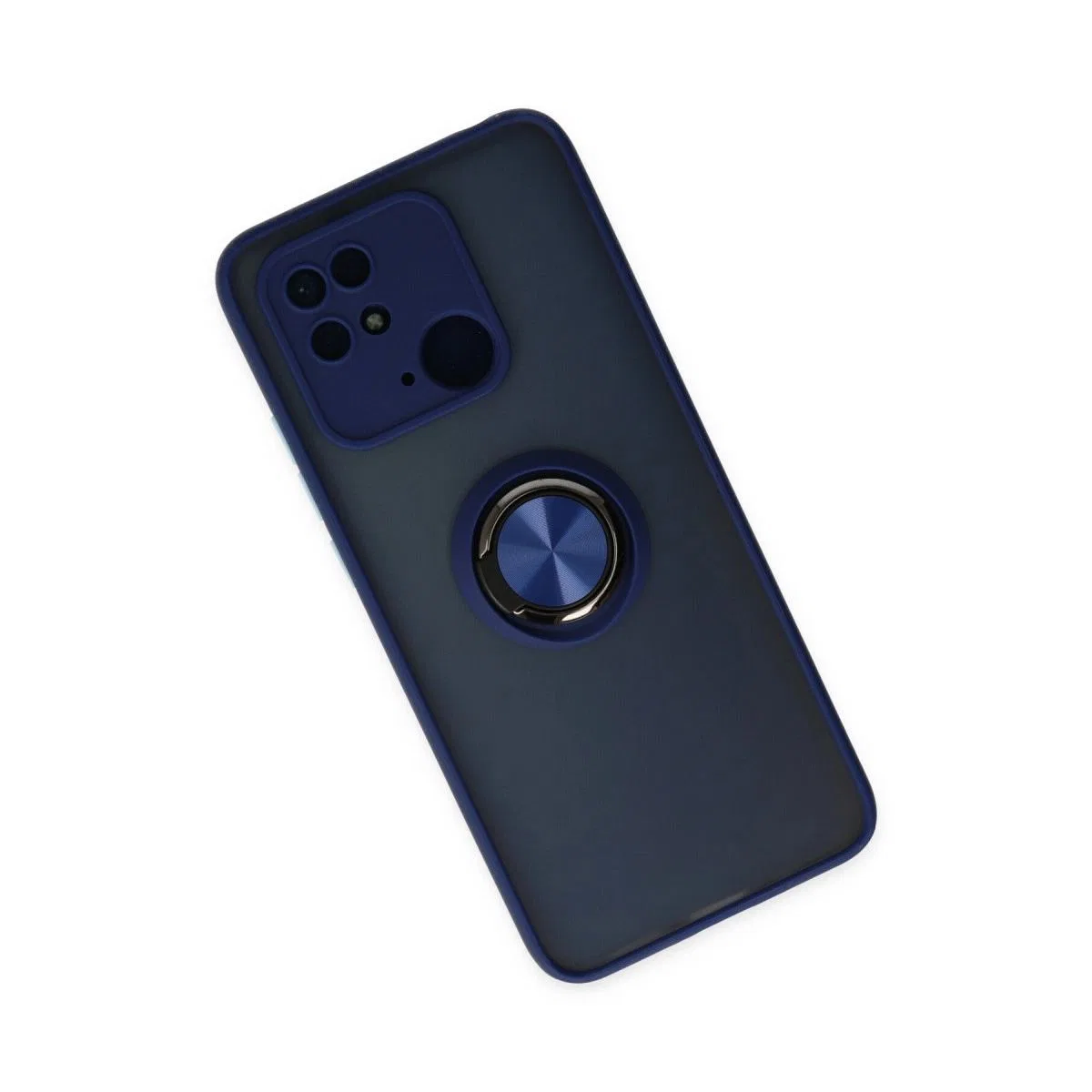 Xiaomi Redmi 10c Kılıf Montreal Yüzüklü Silikon Kapak - Lacivert görsel 3